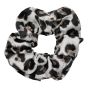 Animal print satin scrunchies.