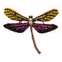 Venetti collection, Gold colour plated dragonfly brooch with coloured enamelling and genuine crystal stones.
