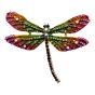 Venetti collection, Gold colour plated dragonfly brooch with coloured enamelling and genuine crystal stones.
