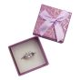 Assorted colour Card ring Box with Foil  heart design and Bow  