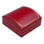 Classic Red leatherette card earring box, decorated with a Gold colour line, White velvet and White Satin interior.
Box measures approx. 7cm x 7cm x 3.5m.
****Earrings not included****