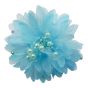 Organza and fabric flower concord with bead and rhinestone detail.
Includes a brooch pin attachment.