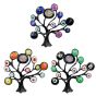 Venetti collection, Black colour plated tree of life design brooch with coloured enamelling.