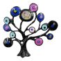 Venetti collection, Black colour plated tree of life design brooch with coloured enamelling.