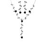 Venetti collection, Silver colour plated, flower design necklace and matching pierced, drop earring set with genuine crystal stones.