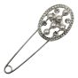 Venetti Diamante & Pearl Safety Pin Brooch