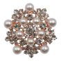 Diamante and Pearl Star Brooch