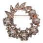 Diamante and Pearl Leaf Brooch