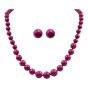 Venetti Glass Pearl Necklace & Stud Earrings Set