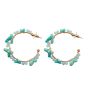 Venetti Semi Precious Stone Hoop Earrings