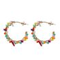 Venetti Semi Precious Stone Hoop Earrings