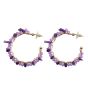 Venetti Semi Precious Stone Hoop Earrings