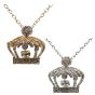 Gold or Rhodium colour plated XXL crown design pendant with genuine Clear crystal stones
