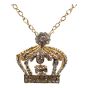 Gold or Rhodium colour plated XXL crown design pendant with genuine Clear crystal stones

