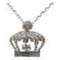 Gold or Rhodium colour plated XXL crown design pendant with genuine Clear crystal stones
