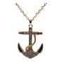 Gold or Rhodium colour plated XXL anchor design pendant with genuine Clear crystal stones
