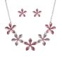 Venetti Diamante & Enamel Flower Necklace set