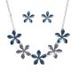 Venetti Diamante & Enamel Flower Necklace set