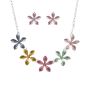 Venetti Diamante & Enamel Flower Necklace set