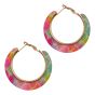 Glitter Pierced Hoop Earrings