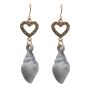 Assorted Diamante Heart & Seashells Drop Earrings