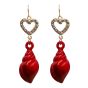 Assorted Diamante Heart & Seashells Drop Earrings