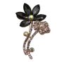 Diamante And Cut Glass Flower Brooch