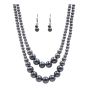 Venetti Glass Pearl Multistrand Necklace & Earring Set