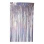 Holographic fringe door curtain.