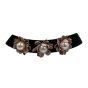 Retro velvet choker with Fabric Flowers