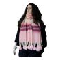 Ladies Super Soft Checked Winter Scarves With Pompoms 