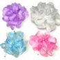 Large size Hair flowers on a concord clip with imitation pearls and ab crystal stones on silky cord .

Can also be worn as a brooch with brooch pin.

Avilable in White, Baby Blue ,Lilac and baby pink . 

Sold as a pack of 3 per colour or 4 assorted 