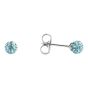 Studex stainless steel, sensitive fireball stud earrings with Aqua Marine crystal stones.
Sensitive range are hypo-allergenic and ideal for sensitive ears.
Measuring 4.5mm in diameter.
