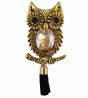 Venetti Collection Owl Brooch (Antique Gold,Topaz, Light Topaz)
