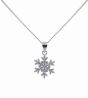 Silver Clear CZ Snowflake Pendant