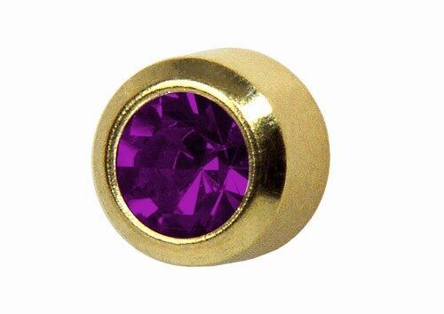 Regular Bezel set birthstone - February (Amethyst)