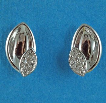 Silver Clear CZ Stud Earrings