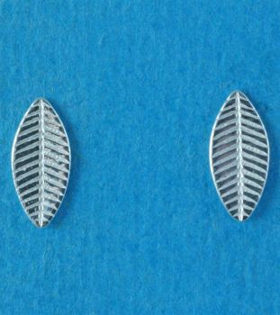 Silver Leaf Stud Earrings