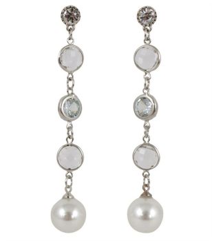 Venetti Diamante & Pearl Clip-on Earrings (£1.05 Per Pair)