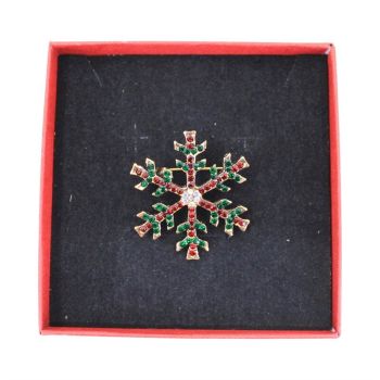 Boxed Christmas Snowflake Brooch (£1.90 Each)