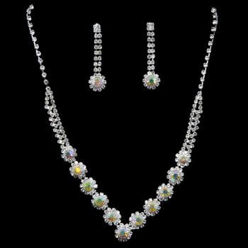 Venetti Flower Diamante Necklace & Drop Earrings Set (£2.50 Each)