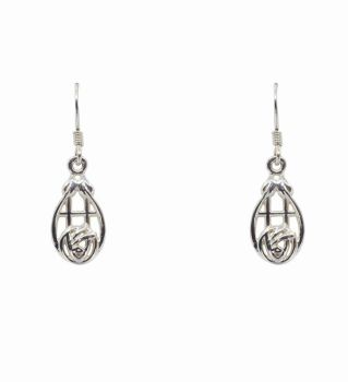 Silver Celtic Flower Drop Earrings