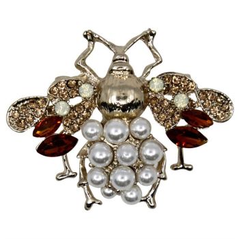 Venetti Diamante & Pearl Bee Brooch (£1.40 Each)