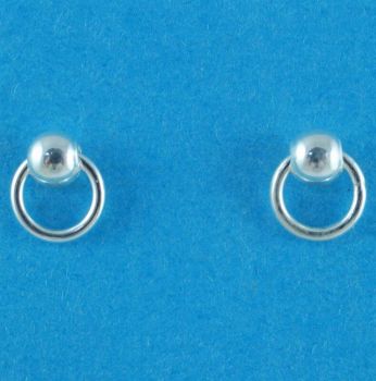 Silver Ball & Hoop Stud Earrings (£2.20 Each)