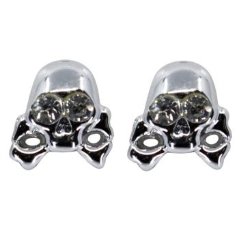 Diamante Skull Magnetic Stud Earrings (£0.20 Per Pair)