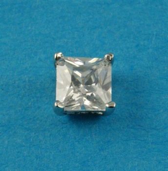 Gents Silver 4mm Square CZ Stud (£1.65 each)