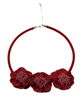 Assorted Fabric Flower Necklace (£2.20Each)