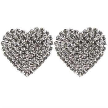 Diamante Heart Earrings (£1.20 per pair)