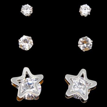 Venetti Diamante Star Pierced Earrings Set (70p Per Set)