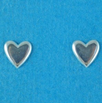 Silver Heart Stud Earrings 